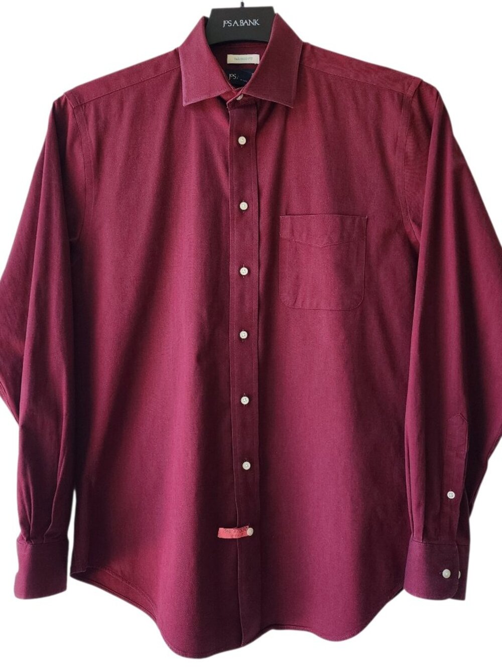 16 34/35 Red Dress Shirt Jos A Bank Tailored Fit Spread Collar Tailored Fit Mens